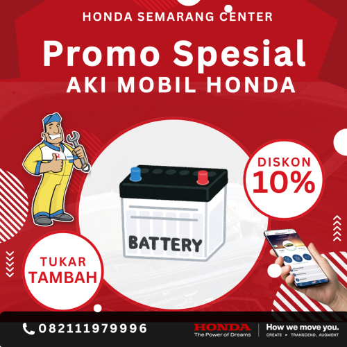 Ganti Aki Mobil Lebih Hemat di Honda Semarang Center